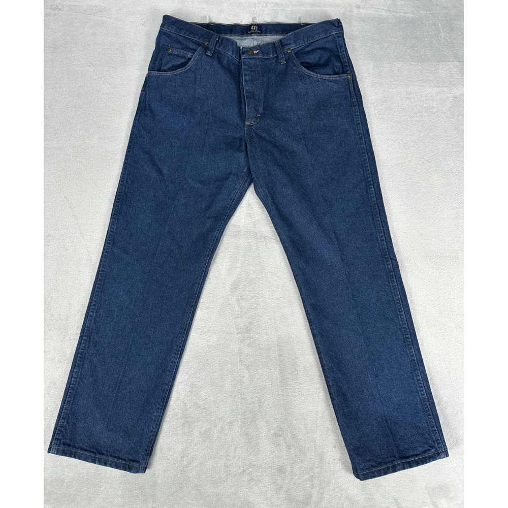 Wrangler 47MWZ‎ Regular Fit Jeans Mens 36x30 Blue Denim Cowboy cut Western Work